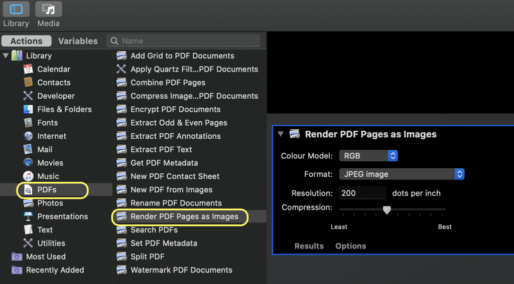 Render PDF Pages as Images Action