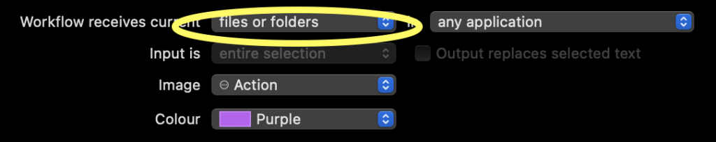 Quick Action Input - Files or Folders